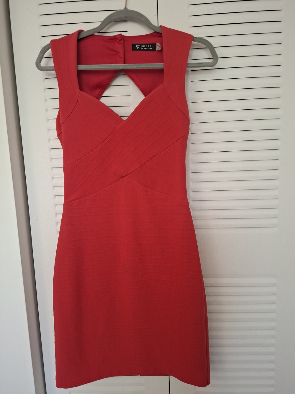 Guess Red Fitted Sleeveless Mini Dress